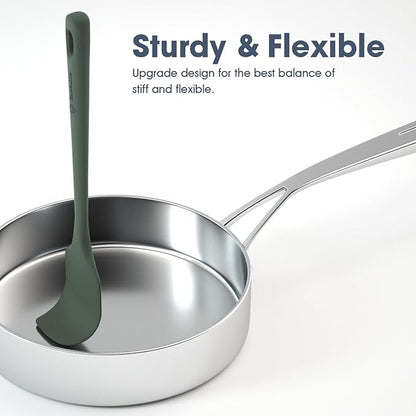 5 Pieces Silicone Spatula Set, Food Grade Rubber Spatula, Upgrade Strong Handle with Ergonomic Grip, Heat Resistant Up to 600°F for Nonstick Cookware, Cooking