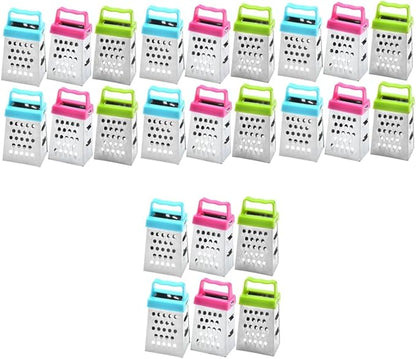 PRETYZOOM 24pcs Mini Cheese Grater Stainless Steel Grater Garlic Slicer Handheld Fruit Vegetable Cutter Easy Clean