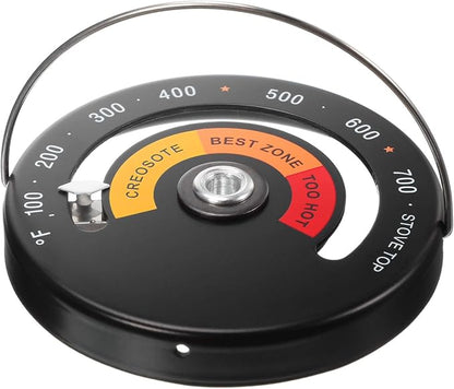 Frienda Wood Stove Thermometer Magnetic, Oven Temperature Meter Stove for Avoiding Chimney Pipe Damaged by Overheat(1 Piece)