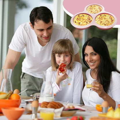 Nonstick Silicone Muffin Pans - 3 Cavity, 3 Pcs, Three Colors, Air Fryer Accessories for Fryers Above 6QT