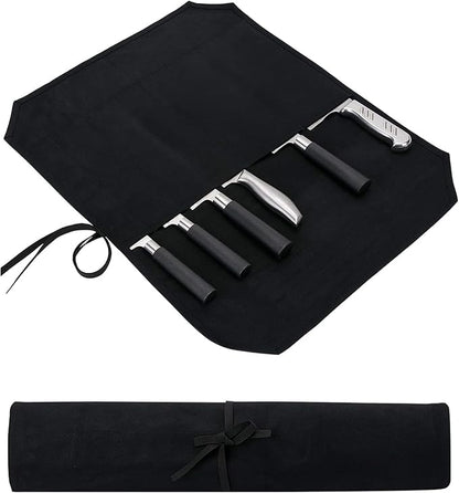 Chef’s Knife Roll Case, Waxed Canvas Cutlery Knives Holders Protectors, Home Kitchen Cooking Tools And Utensils Wrap Bag Wallet, Multi-Purpose Brush Roll Bag, Travel Tool Roll Pouch