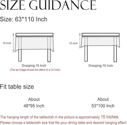 ISAENNE Designer Vintage Linen Elegant Extra Long Table Cloth Rectangular,Chinoiserie Floral Tablecloth,Durable Decor Table Cover for Dining Thanksgiving Kitchen Party,63"*110"-Segerman B