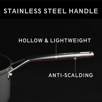 MsMk 7 inch Small Egg Nonstick Frying Pan with Lid, Eggs Omelette Burnt also Non stick, Scratch-resistant, Induction Skillet, Oven Safe to 700°F Pan for Cooking, Dishwasher Safe