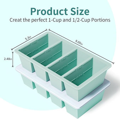 Silicone Freezer Tray for Sauce Cube: GGOW Silicone Freezing Tray for Soup Storage - Freeze 250mL 125mL Souped Broth Portion