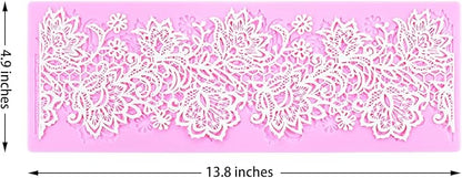 Embossing Lace Fondant Molds, Multi Circle Flowers Lace Mat Wedding Cake Decoration Tool, Rattan Shaped Cupcake Mat Silicone Molds Set of 3