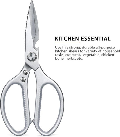 8.46'' Large Kitchen Scissors for Food, Heavy Duty All Purpose Kitchen Shears for Cutting Vegetable, Poultry, Meat, Herb, Stainless Steel Sharp Blade, Dishwasher Safe