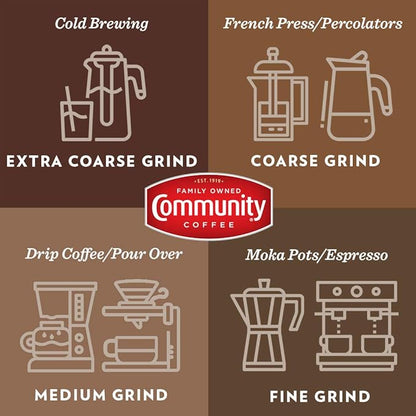 Community Coffee Signature Blend Whole Bean Coffee, Dark Roast, 12 oz Bag (Pack of 1)