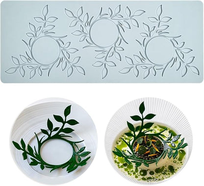 TUKE Leaf Molds Silicone Fondant Molds 3D Ring Leaf Flower Chocolate Molds, Silicone Molds for Baking, Sugar Craft, Wax, Gum Paste, Cupcakes, Clay (Flower_12.08x4.92x0.12inch)