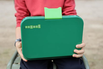 Yumbox Tapas Bento Lunch Box – Leakproof & Reusable Food Container for Adults, Teens & Kids – 4-Compartment Tray – Palm Green Lime – BPA-Free & Easy to Clean – Ideal for Work, School & Travel