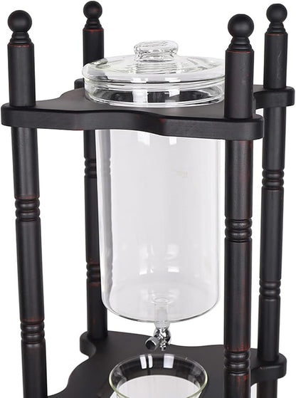 Cold Drip Coffee Maker, 2000ml Large Capacity Glass Dutch Coffee Dripper Ice Drip Coffee Tower w/Stable Base for Commercial Office