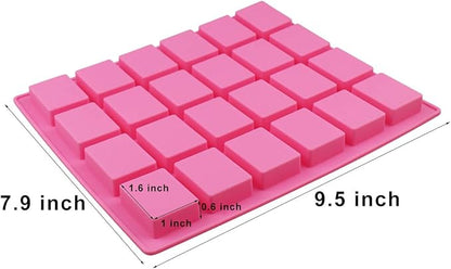 24-Cavity Rectangle Caramel Candy Silicone Molds,Chocolate Truffles Mold,Whiskey Ice Cube Tray,Grid Fondant Mould,Hard Candy Mold Pralines Gummy Jelly Mold