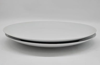 Festcool 2X14-inch Porcelain Circular Platters/Serving Plates, Platter, White, Stackable, Set of 2