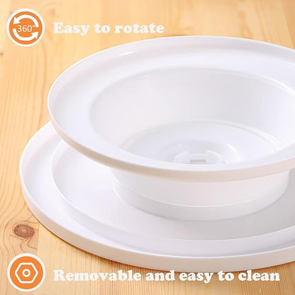 Cake Stand, 11 Inch Rotating Cake Turntable, Turns Smoothly Revolving Baking Supplies Cake Turntable for Baking Cupcake Cookie Muffin (White)