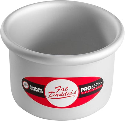 Fat Daddio's PRD-43CASE Anodized Aluminum Round Cake Pan, 4 x 3 inch, Set of 6