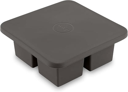 W&P Peak Silicone Extra Large Cube Ice Tray w/ Protective Lid | Charcoal | Easy to Remove Ice Cubes | Food Grade Premium Silicone | Dishwasher Safe, BPA Free