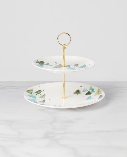 Lenox 894160 Balsam Lane 2-Tiered Server, Christmas & Holiday Hosting