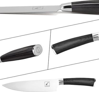 imarku Chef Knife - Pro Kitchen Knife 8 Inch Chef's Knives Japanese SUS440A Stainless Steel Sharp Paring Knife with Ergonomic Handle, Black Handle, Christmas and Thanksgiving Gifts for men and Women