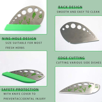 3 Pack Stainless Steel Herb Cutter Stripper, 9 Holes Kitchen Leaf Herb Stripper, 2 in 1 Design Herb Stripper Tool, Herb Leaf Stripping Tool Metal Herb Pealer Remover
