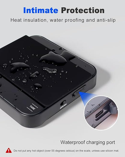 4 Modes Rechargeable Coffee Scale, Mini Espresso Scale with Timer, 2kg/0.1g Accuracy, Digital Scale for Pour-Over Coffee with Silicone Pad, Portable Measuring Tool, Kitchen Gadget