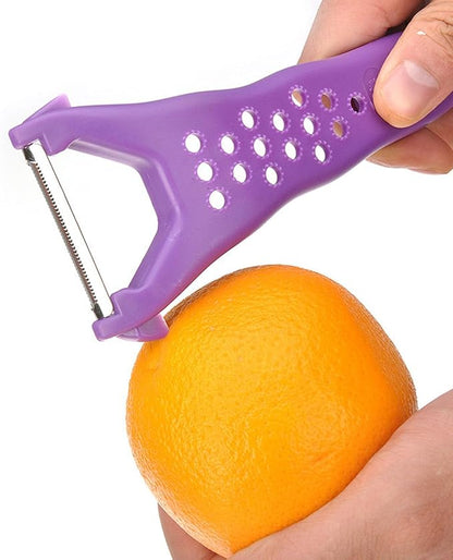 Multi Fruit Vegetable Peeler & Grater, Double Serrated Stainless Steel Blade（Peeler and Grater Function), Sharp Blade for Cucumbers,Carrot, Apples, Potato Eye Remover. Grinding of Garlic and Ginger
