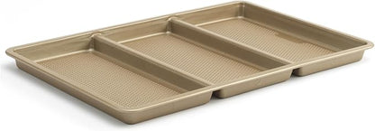 GoodCook 11” x 17” Non-Stick Divided Sheet Pan – 3-in-1 Textured Cooking Pan, Baking Dish, Scratch-Resistant Carbon Steel Oven Pan for Meal Prepping & Sheet Pan Dinners