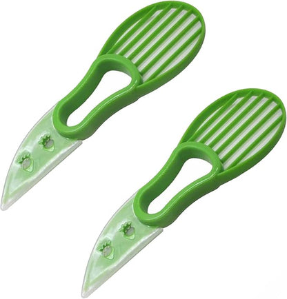 Avocado Slicer (Pack of 2) - 3 In 1 Tool - Cutter, Peeler, Pitter & Scooper - Multifunctional Knife - Splitter - Easy to Use - Kitchen Gadgets