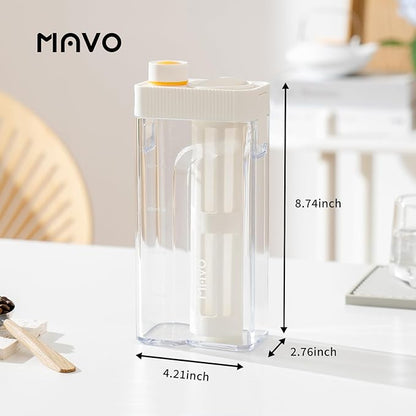 MAVO Cold Brew Coffee Maker, 27oz Iced Coffee Maker and Tea Brewer, Fine Mesh Filter, Leak-Proof Seal, Removable Design for Easy Cleaning, Durable Tritan Material, Space Saving - Home and Camping