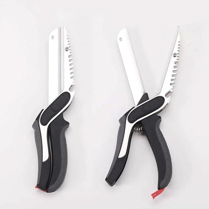 Vegetable Scissors Slicer Cutter,Quick Release/Install Kitchen Shears Cutting Board Knife Combo for Veggie,Carrots,cucumbers,potatoes,Barbecue Dishwasher Safe (Black)