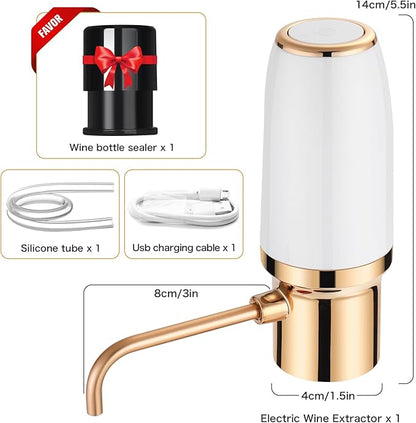 Electric Wine Aerator Pourer with Stopper, Automatic Wine Bottle Dispenser Machine with USB Rechargeable and Multi-Smart Wine Decanter, Best Wine Gifts for Wine Lovers