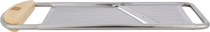Handheld Mandoline Slicer for Kitchen - Stainless Steel Flat Mandolin with Cherrywood Handle - Julienne Cutter for Vegetable and Fruits - Italian Made Kitchen Gadgets by Kings County Tools