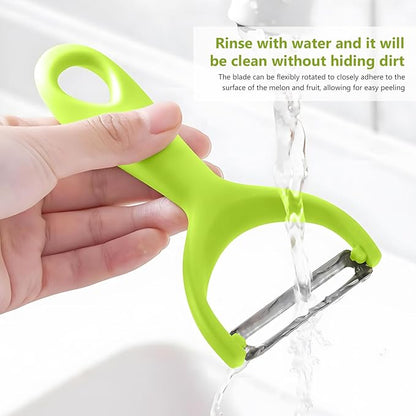 Apple Peeler:Pear Fruit Vegetable Peeler,Manual peeler for Peeling Apples, Pears, Cucumber;Garlic Carrot Potato Cheese Zester Grater, Essential Kitchen Tool(2-Pack) (green)