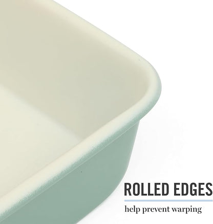 Martha Stewart Gallen 13 x 9 Inch Rectangular Nonstick Carbon Steel Cake/Baking Pan- Teal
