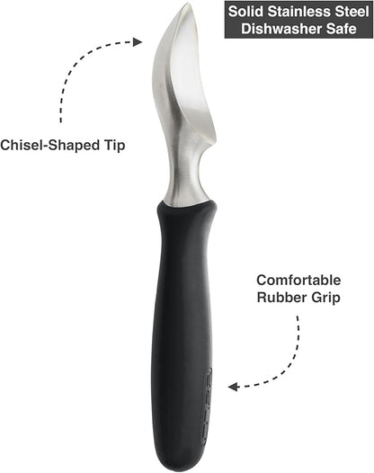 BALCI Ice Cream Scoop - Heavy Duty Stainless Steel Icecream Scooper With Non-Slip Rubber Grip - Professional Metal Ice-Cream Spade - Dishwasher Safe – Black