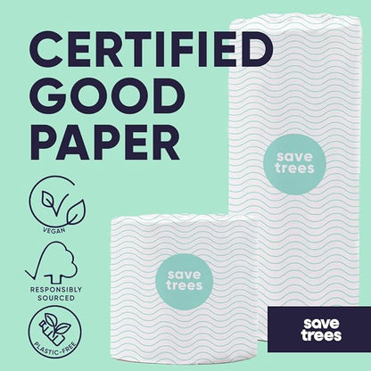 Save Trees Bamboo Paper Towels 24pk - 3600 Sheets Rolls Ultra Absorbent & Durable Eco-Friendly Paper Towels -FSC-Certified, Vegan
