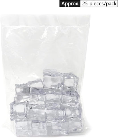 Fake Ice Cubes, 30 mm 25 PCS Artificial Acrylic Crystal Diamonds for Vase Fillers,Table Scatter, Party Favor, Wedding Decoration, Photography Props, Food Display, DIY crafts