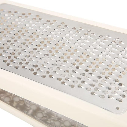 HYWHUYANG Cheese Grater, Reversible Box Grater with Two Sides, Food Grater with Storage Container, Vegetable Garlic Chopper Tool, Stainless Steel Grater for Kitchen