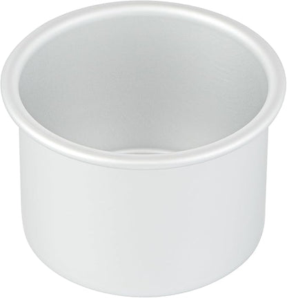 Restaurantware-Met Lux 4 x 3 Inch Straight-Sided Baking Tin, 1 Round Cake Pan - Oven-Ready, Freezable, Anodized Aluminum Round Baking Pan, Greaseproof, for Layer Birthday Cake