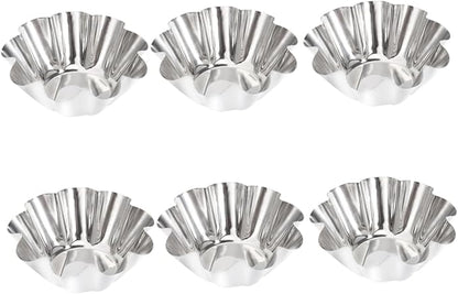 Unomor Pcs Stainless Steel Sauce Dish Egg Tart Tins Egg Tart Shell Baking Pan Puto Molder Filipino Baking Supplies Dish Mini Paper Cups Mold Cake Portuguese s