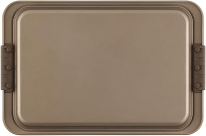 Anolon Advanced Nonstick Bakeware Cookie Pan Set/Baking Sheets with Silicone Grips, 2 Piece, Bronze