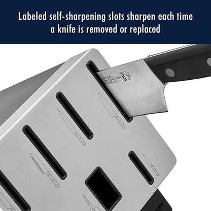 HENCKELS Solution Razor-Sharp 16-pc Knife Set, Chef Knife, Bread Knife, Steak Knife, German Engineered Informed by 100+ Years of Mastery