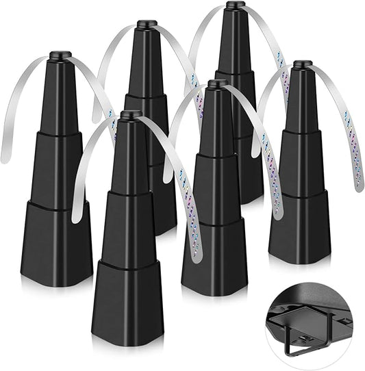 Fly Fans for Tables, Fly Repellent Fan for Indoor/Outdoor, Food Fans to Keep Flies Away for Party, BBQ, Home, Picnics, Travel, Portable and Easy Use 6 Pack (Black)