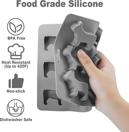 French Bulldog Ice Cube Mold, Fun Shapes Frenchie Bull Dog Ice Cube Tray, Silicone Dog Treat Mold, Cute Novelty French Bulldog Gifts for Baking & Freezing Decor, BPA Free & Heat Resistant