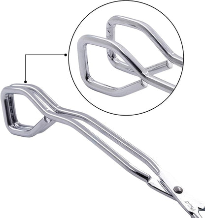 Scissor Style Tongs 10 Inches and 11 Inches Set Stainless Steel Grilling Tongs Hotdog Tongs, Set of 2
