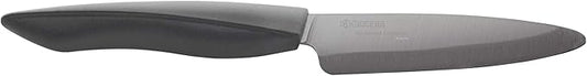 Kyocera Innovation Series Ceramic 4.5" Utility Knife with Soft Touch Ergonomic Handle, Black Blade, Black Handle