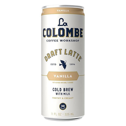 La Colombe Coffee, Vanilla Draft Latte, 11 fl oz Cans (Pack of 12), Coffeehouse Quality Cold Brew, Specialty Grade Coffee Beans, Ready-to-Drink On-the-Go