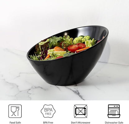 TP Salad Bowls Set of 4, 26 oz Melamine Serving Bowls for Pasta, Cereal, and Snacks, Lightweight and Durable, Dishwasher Safe, Black Bowls for Restaurant, Kitchen, Daily Use