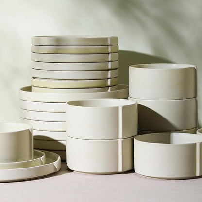Stone Lain Bao 24-Piece Dinnerware Set Stoneware, Plates and Bowls Set, Dishwasher and Microwave Safe, Dish Set for 8, Beige