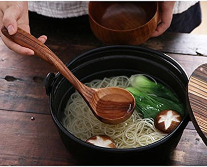 Wooden Spoons for Cooking, 4 Pcs Wooden Natural Teak Wood Spatulas Spoon, Nonstick Kitchen Utensil Set