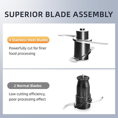 Mini Food Processor and Vegetable Chopper, Electric Food Chopper for Baby Food Maker, 4/0.5 Cup Double Containers for Salad, Carrot, Garlic Press, Hard Cheese