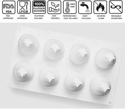OCPO KITCHEN 3D Pear Silicone Mold for Baking Mousse Cake French Dessert Pastry Chocolate Pudding Cupcake, Non-Stick and Easy Release, Pear Shaped (8-Cavity)